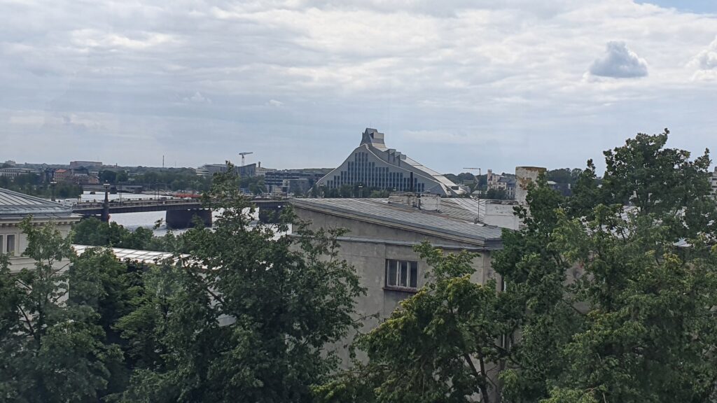 Latvia, Riga the view from Gutenbergs Rooftop Restaurant