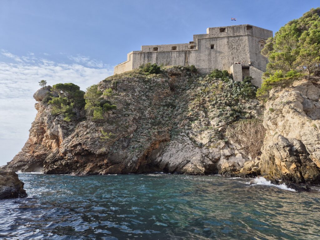 Fort Lovrijenac in Dubrovnik, Croatia, Game of Thrones Red Keep filming location with Adriatic Sea view