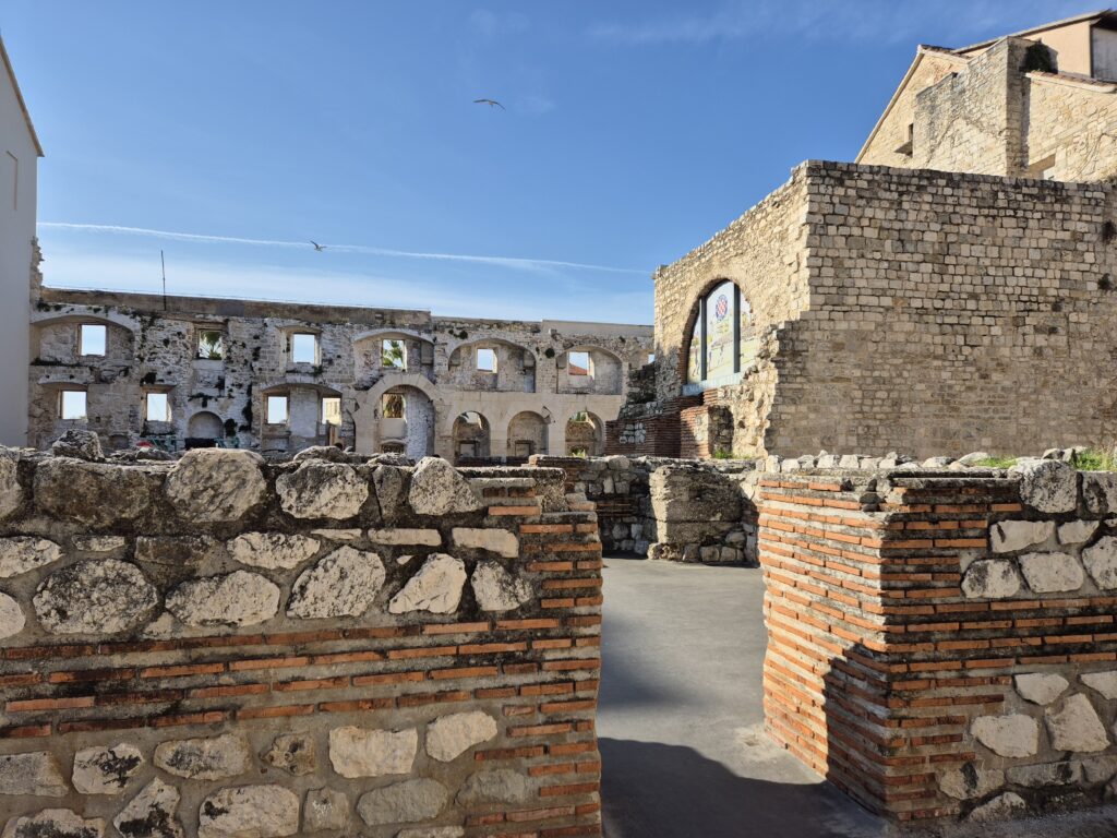 The bustling Old City of Split, Croatia, with medieval alleys and vibrant marketplaces.